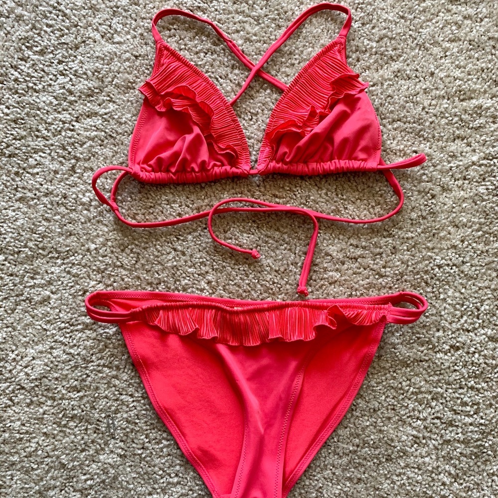 Pink Ruffle Bikini